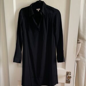 Cuyana Black Long Sleeve Dress 100% silk made in USA